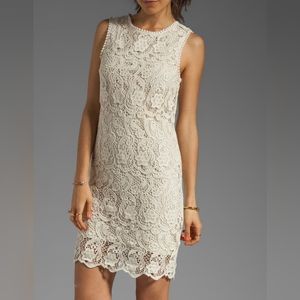 Joie Cream Lace Mini Dress
